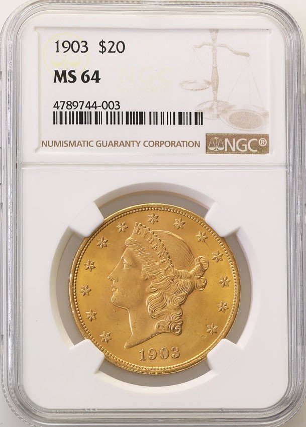 USA 20 dolarów 1903 Filadelfia NGC MS64